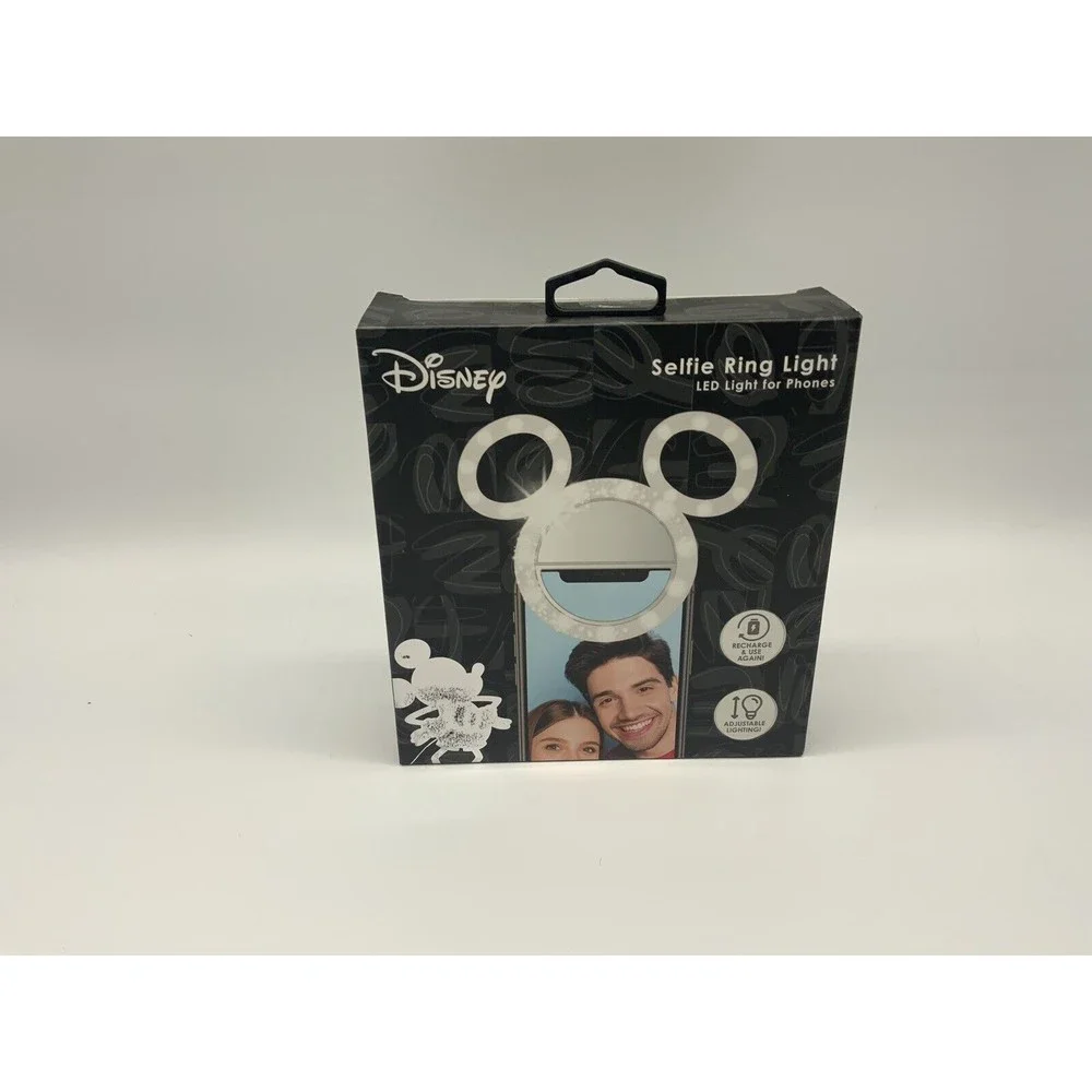 Disney Mickey Mouse Clip On Selfie Ring Light for Phone- Rechargeable LED Ring.
